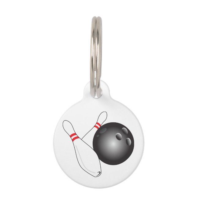 Bowling Ball and Pins Pet Tag (Front)