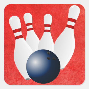 Bowling Ball and Pins Stickers