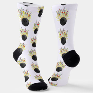 Bowling Ball and Pins STRIKE! Socks