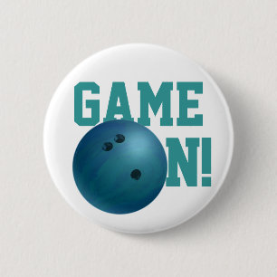 Bowling Ball Blue 6 Cm Round Badge