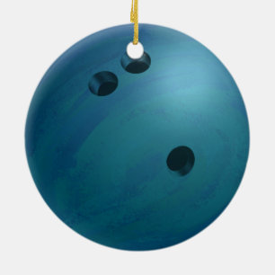Bowling Ball Blue Ceramic Tree Decoration