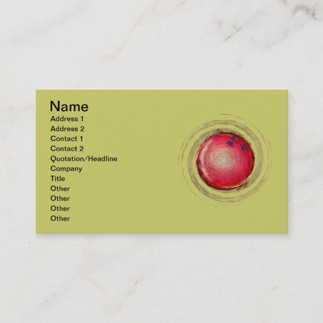 BOWLING BALL BUSINESS CARD (Front)
