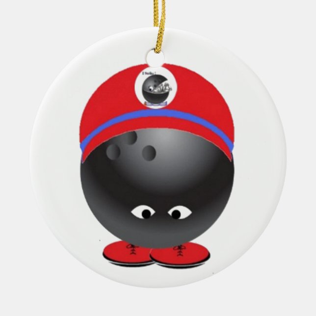 Bowling Ball Ceramic Tree Decoration (Front)