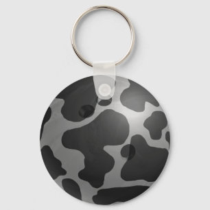 Bowling Ball Cow Grey Key Ring