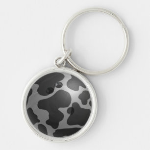 Bowling Ball Cow Grey Key Ring
