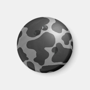 Bowling Ball Cow Grey Magnet