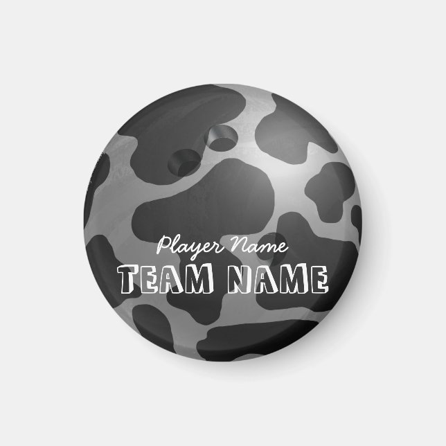 Bowling Ball Cow Grey Magnet (Front)