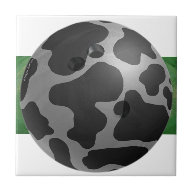 Bowling Ball Cow Grey Tile (Front)