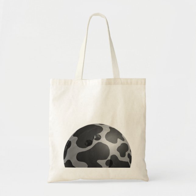 Bowling Ball Cow Grey Tote Bag (Front)