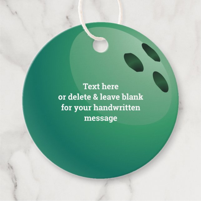 Bowling Ball Design Favour Card Tags (Front)