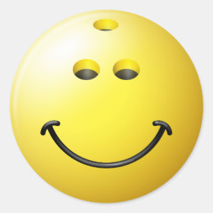 Bowling Ball Face Classic Round Sticker