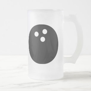 bowling ball frosted glass beer mug