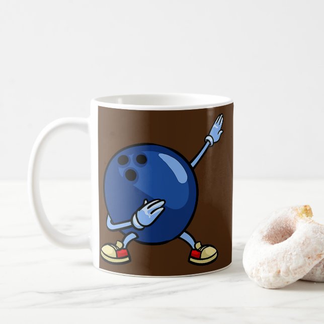 Bowling Ball Gift Pin Men Women Kids Youth Mum Coffee Mug (With Donut)