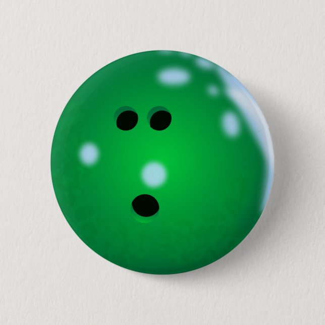 Bowling Ball (Green) 6 Cm Round Badge (Front)