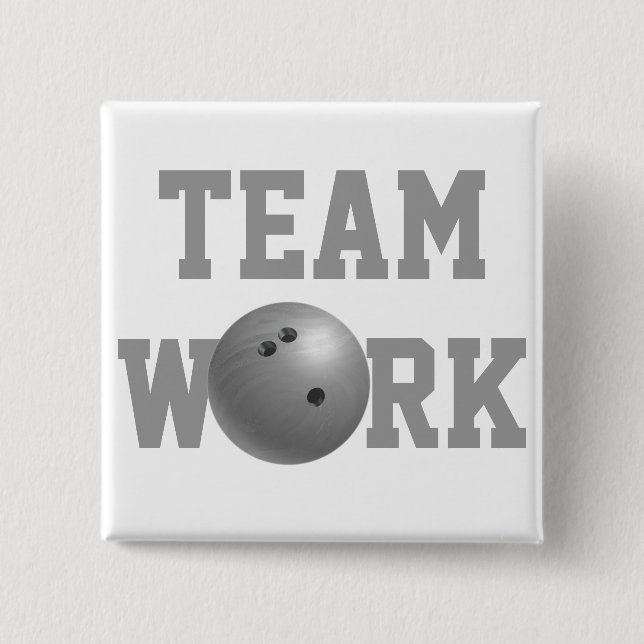 Bowling Ball Grey 15 Cm Square Badge (Front)