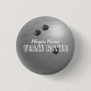 Bowling Ball Grey 3 Cm Round Badge