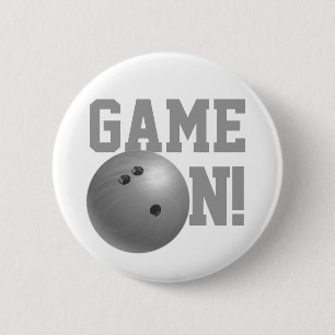 Bowling Ball Grey 6 Cm Round Badge