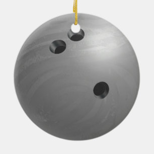 Bowling Ball Grey Ceramic Tree Decoration