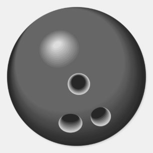 Bowling ball grey drawing classic round sticker