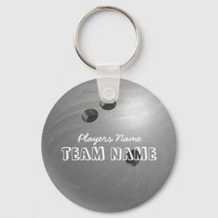 Bowling Ball Grey Key Ring