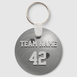 Bowling Ball Grey Key Ring