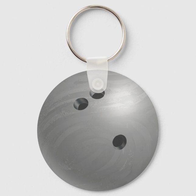 Bowling Ball Grey Key Ring (Front)