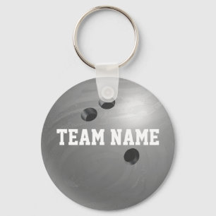 Bowling Ball Grey Key Ring