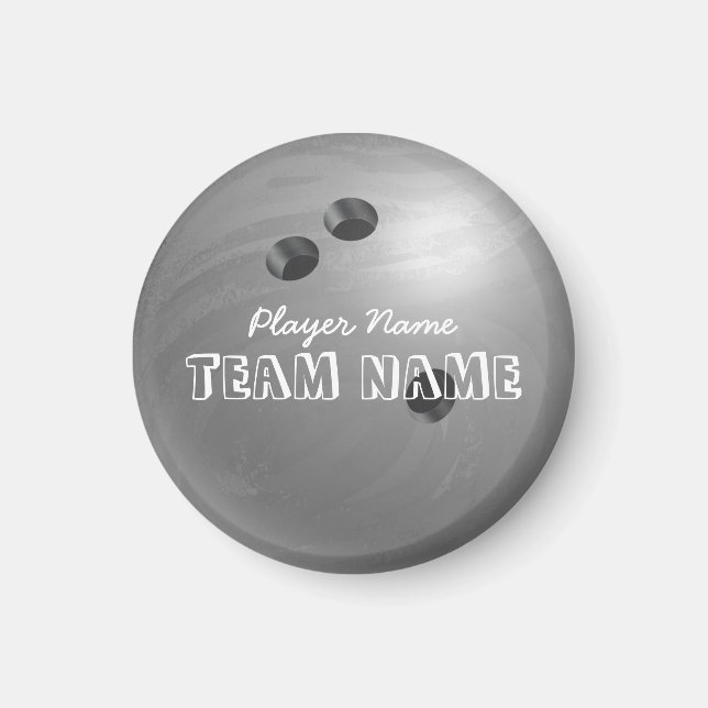 Bowling Ball Grey Magnet (Front)