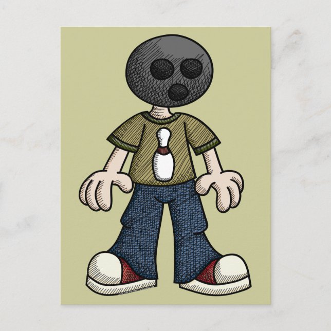Bowling Ball Head Postcard (Front)
