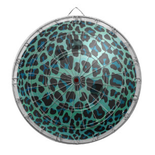 Bowling Ball Leopard Teal Dartboard