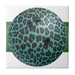 Bowling Ball Leopard Teal Tile