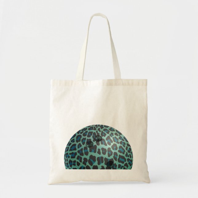 Bowling Ball Leopard Teal Tote Bag (Front)