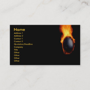 Bowling Ball On Fire Business Card