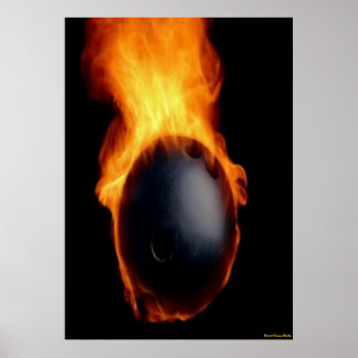 Bowling Ball On Fire Print