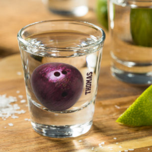 Bowling Ball Personalised Shot Glass