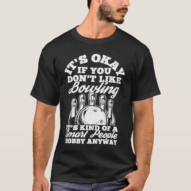 Bowling Ball Pin Bowler Strike Bowling Fanatic Bow T-Shirt (Front)