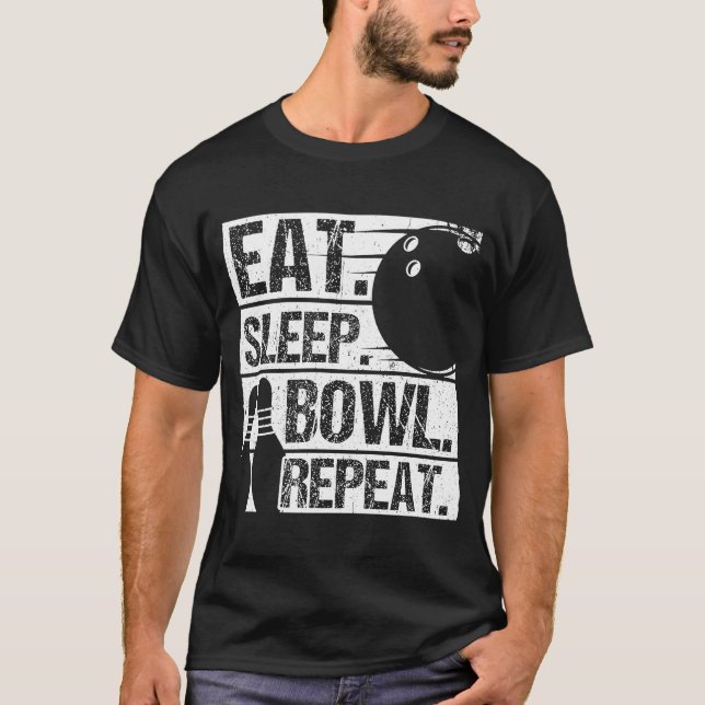 Bowling Ball Pin Bowler Strike Bowling Fanatic Bow T-Shirt (Front)
