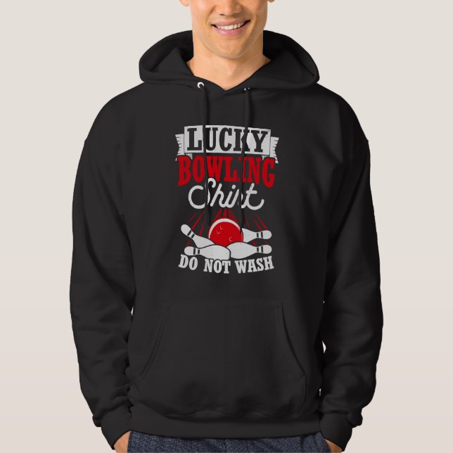 Bowling Ball Pin Bowler Strike Bowling Team Bowlin Hoodie (Front)