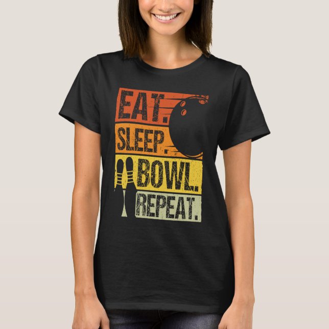 Bowling Ball Pin Bowler Strike Bowling Team Bowlin T-Shirt (Front)