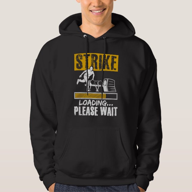 Bowling Ball Pin Bowler Strike Team Bowling Alley  Hoodie (Front)