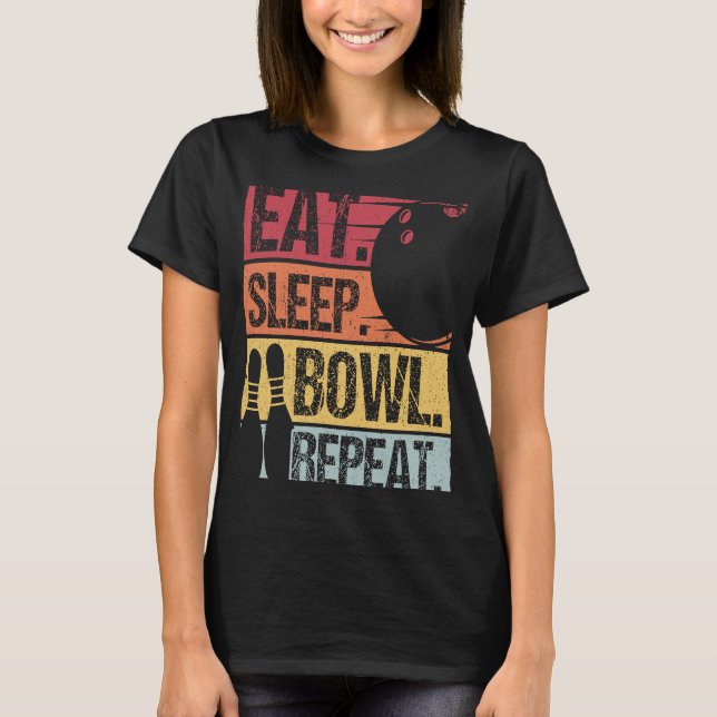 Bowling Ball Pin Bowler Strike Team Bowling Alley  T-Shirt (Front)