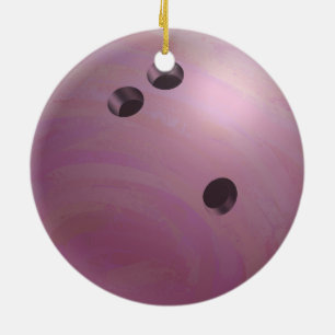 Bowling Ball Pink Ceramic Tree Decoration