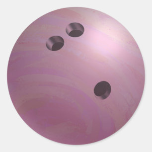 Bowling Ball Pink Classic Round Sticker