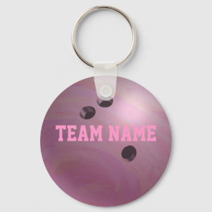 Bowling Ball Pink Key Ring