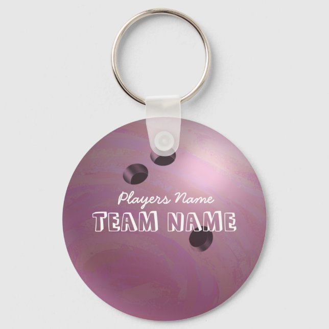 Bowling Ball Pink Key Ring (Front)