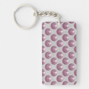 Bowling Ball Pink Key Ring