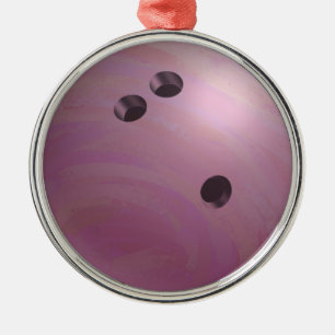 Bowling Ball Pink Metal Tree Decoration