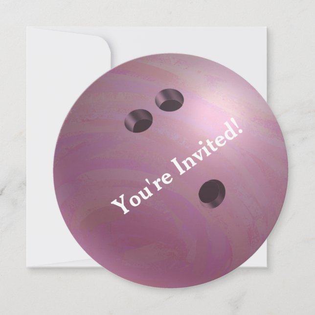 Bowling Ball Pink Party Invitation (Front)