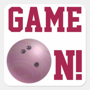 Bowling Ball Pink Square Sticker