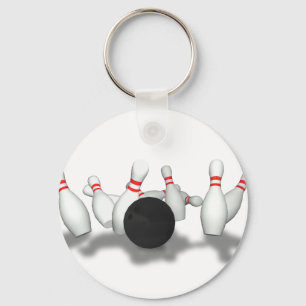 Bowling Ball & Pins: 3D Model: Key Ring